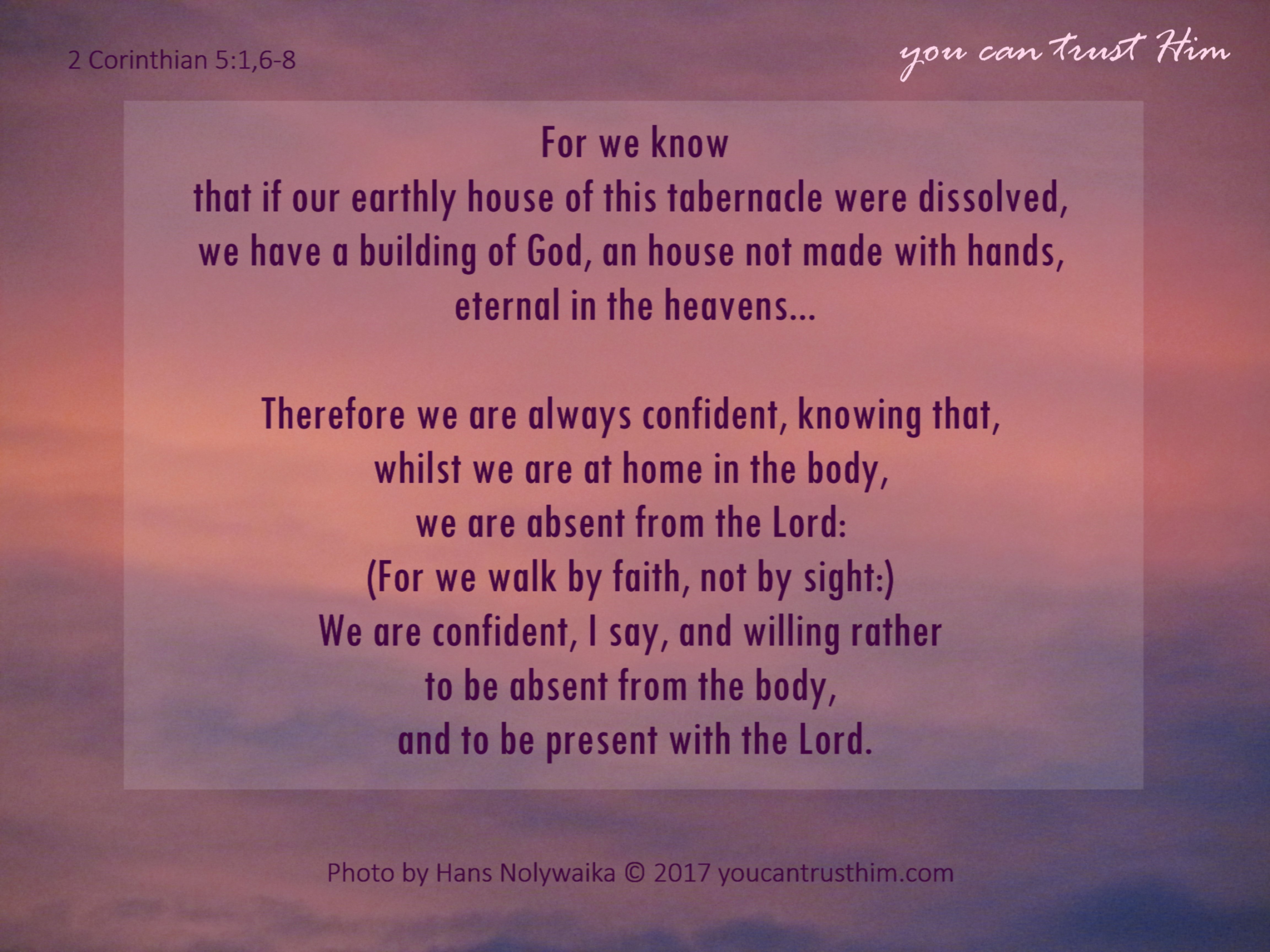 2 Corinthians 5:1,6-8